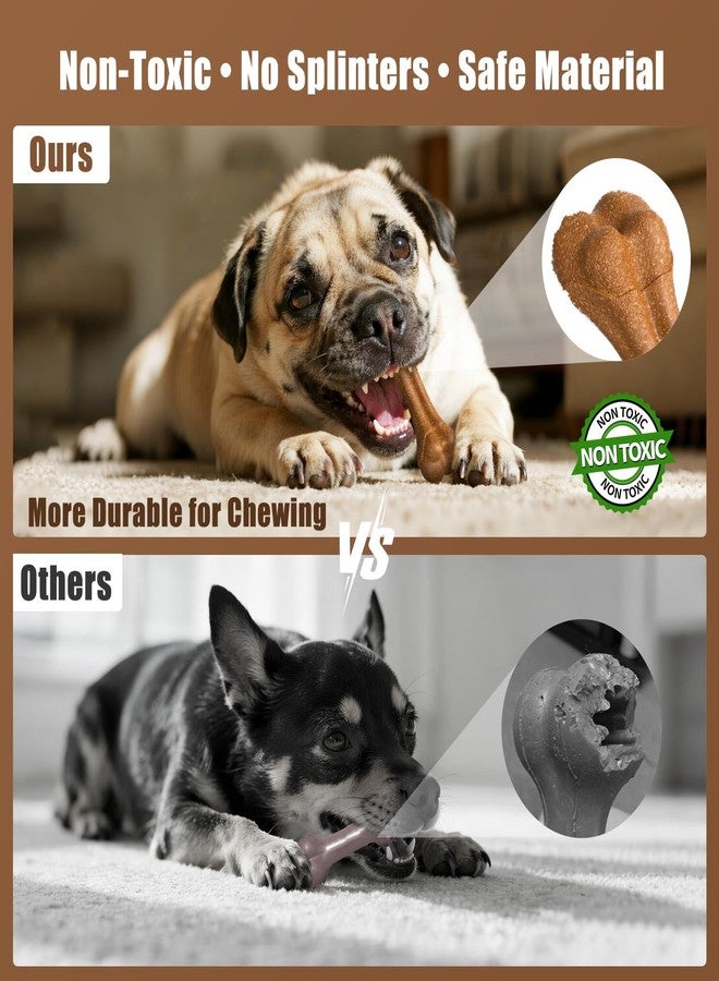 SCHITEC Dog Bone Chew Toys for Small Dogs & Puppies, Beef Flavor Teething Toy, Durable Dog Toys for Aggressive Chewers, Teeth Cleaning, 5Pcs - Image 2